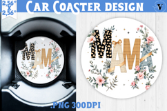Mothers day Car Coaster | Flowers, Bow | Mama Product Image 1
