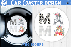 Mothers day Car Coaster | Flowers, Bow | Mama Product Image 1