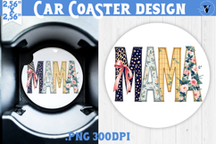 Mothers day Car Coaster | Flowers, Bow | Mama Product Image 1