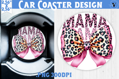 Mothers day Car Coaster | Leo print and Bow | Mama Product Image 1