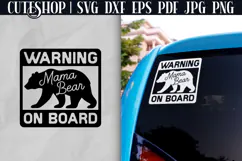 Mama Bear On Board SVG - Mom Car Decal SVG, Funny Mom SVG Product Image 1