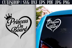 Princess On Board SVG - Mom Car Decal SVG, Funny Mom SVG Product Image 1