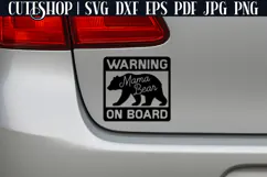 Mama Bear On Board SVG - Mom Car Decal SVG, Funny Mom SVG Product Image 2