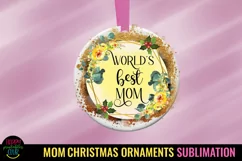 World's Best Mom Christmas Ornament I Holiday Sublimation Product Image 1
