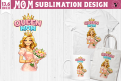 Mothers day clipart | Queen Mom Sublimation Product Image 1