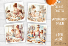 Square Coaster sublimation | easter mom |Happy Mother Day Product Image 1
