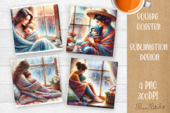 Square Coaster sublimation | easter mom |Happy Mother Day Product Image 1