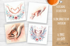 Square Coaster sublimation | easter mom |Happy Mother Day Product Image 1