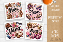 Mama, Mom square coaster sublimation design Happy Mother Day Product Image 1