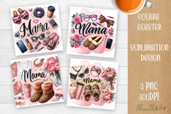 Mama, Mom square coaster sublimation design Happy Mother Day Product Image 1