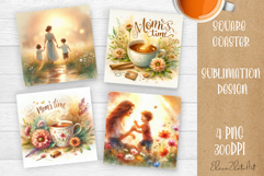 Square Coaster sublimation | easter mom |Happy Mother Day Product Image 1