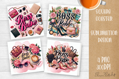 Mama, Mom square coaster sublimation design Happy Mother Day Product Image 1