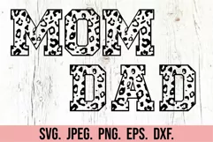 1st Birthday Girl SVG - One Leopard Print Mom Dad Family SVG Product Image 1