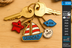 Family Keychain Laser Cut Bundle|Wooden Key Rings|Family SVG Product Image 10
