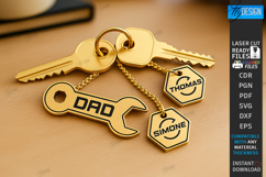 Family Keychain Laser Cut Bundle|Wooden Key Rings|Family SVG Product Image 13