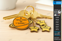Family Keychain Laser Cut Bundle|Wooden Key Rings|Family SVG Product Image 3