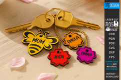 Family Keychain Laser Cut |Wooden Key Rings|Family SVG| CNC Product Image 1