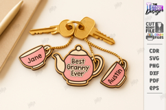 Family Keychains Laser Cut Bundle| Key Rings |Family SVG Product Image 10