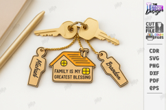 Family Keychains Laser Cut Bundle| Key Rings |Family SVG Product Image 11
