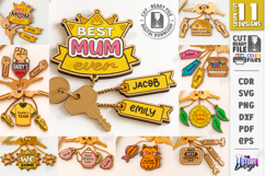 Family Keychains Laser Cut Bundle| Key Rings |Family SVG Product Image 1