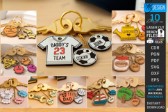 Family Keychain Laser Cut Bundle|Wooden Key Rings|Family SVG Product Image 1
