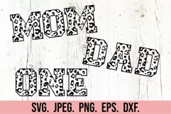 1st Birthday Girl SVG - One Leopard Print Mom Dad Family SVG Product Image 1