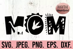 Mom Dinosaur SVG - Dinosaur Birthday Clipart Mommy Saurus Product Image 1