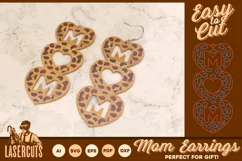Mom Earrings Laser Cut Mothers Day SVG Product Image 1