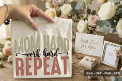 Mom Hard Work Hard Repeat - Mother's Day Design Product Image 2
