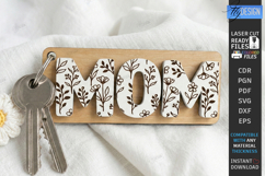 Mother's Day Keychain Laser Cut | Granny Keyring |Floral SVG Product Image 1