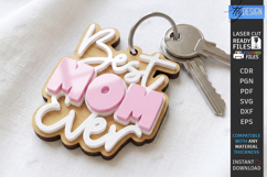 Mother's Day Keychain Laser Cut | Granny Keyring |Floral SVG Product Image 1