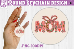 Round keychain | Mothers Day | Flowers, Bow Product Image 1