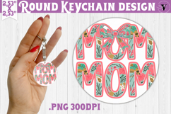 Round keychain | Mothers Day | Flowers, Bow Product Image 1