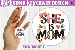 Round keychain | Mothers Day | Flowers, Bow Product Image 1