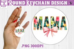 Round keychain | Mothers Day | Flowers, Bow Product Image 1
