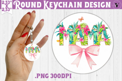 Round keychain | Mothers Day | Flowers, Bow Product Image 1