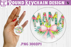 Round keychain | Mothers Day | Flowers, Bow Product Image 1