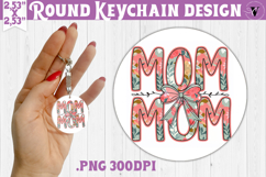 Round keychain | Mothers Day | Flowers, Bow Product Image 1