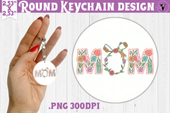 Round keychain | Mothers Day | Flowers, Bow Product Image 1