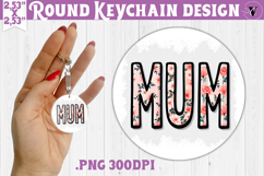 Round keychain | Mothers Day | Flowers, Mom Product Image 1
