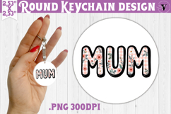 Round keychain | Mothers Day | Flowers, Mom Product Image 1