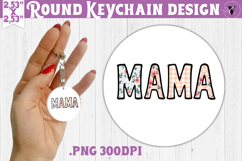 Round keychain | Mothers Day | Flowers, Mom Product Image 1