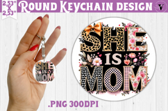 Round keychain | Mothers Day | Flowers, Bow Product Image 1