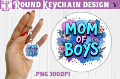 Round keychain | Mothers Day | Flowers, Mom Product Image 1