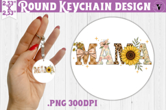 Round keychain | Mothers Day | Flowers, Bow Product Image 1