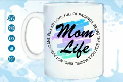 Mothers Day sublimation png, mom quotes svg, mom life design Product Image 1