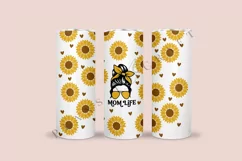 mom life sunflower skinny tumbler sublimation design for 20oz and 30oz skinny tumbler sublimation wrap