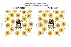 mom life sunflower skinny tumbler sublimation design for 20oz and 30oz skinny tumbler sublimation wrap