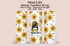 mom life sunflower skinny tumbler sublimation design for 20oz and 30oz skinny tumbler sublimation wrap