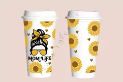 mom life sunflower starbucks 16oz hot cup wrap svg presized template for tumbler grande suitable for cricut and silhouette
